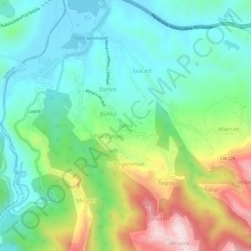 Yahia topographic map, elevation, terrain