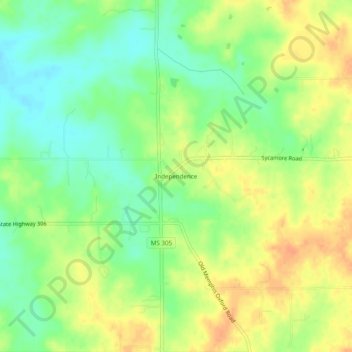 Independence topographic map, elevation, terrain