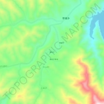 李杖子 topographic map, elevation, terrain