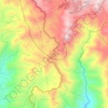 Gakeri topographic map, elevation, terrain