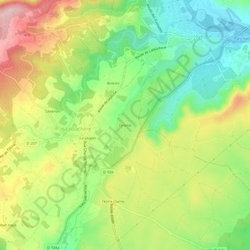 Drôme topographic map, elevation, terrain