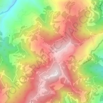 Bourbon topographic map, elevation, terrain