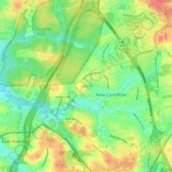 Stafford topographic map, elevation, terrain