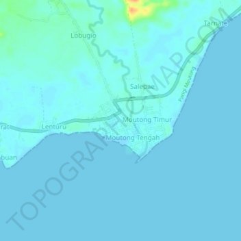 Moutong topographic map, elevation, terrain