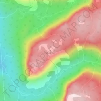 Old Crow topographic map, elevation, terrain