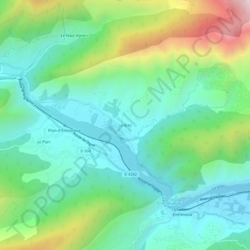 Le Brec topographic map, elevation, terrain