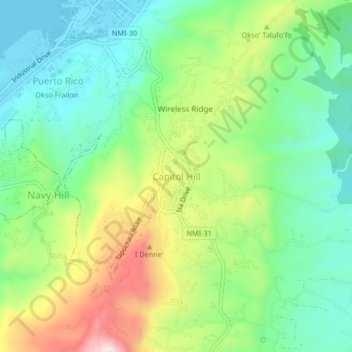 Capitol Hill topographic map, elevation, terrain