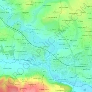 L'Ourme topographic map, elevation, terrain