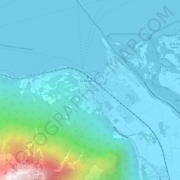 Le Bouveret topographic map, elevation, terrain