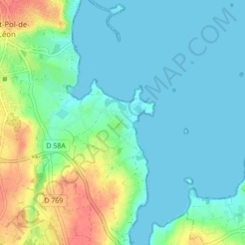 Tregondern topographic map, elevation, terrain