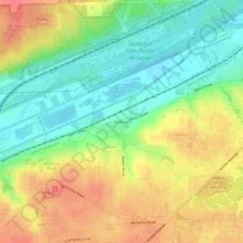 Hastings topographic map, elevation, terrain