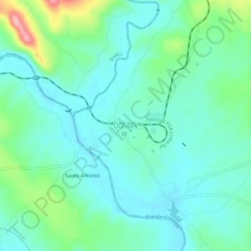 Ourives topographic map, elevation, terrain