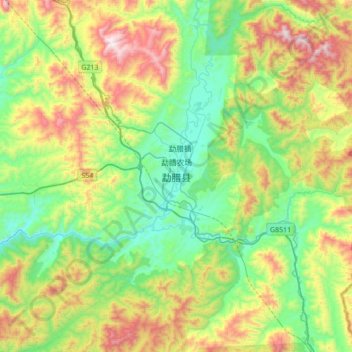 勐腊县 topographic map, elevation, terrain