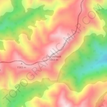 Thunderbolt topographic map, elevation, terrain
