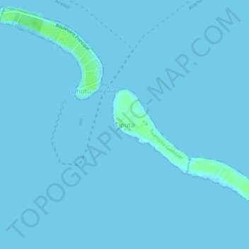 Tiputa topographic map, elevation, terrain