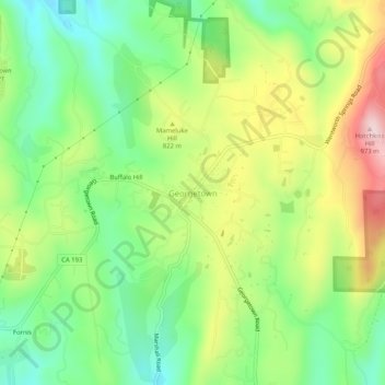 Georgetown topographic map, elevation, terrain