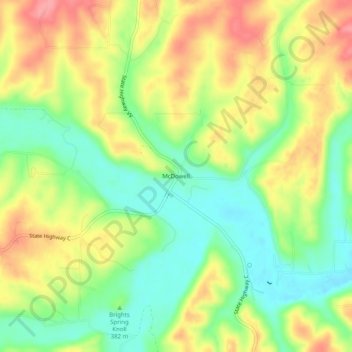 McDowell topographic map, elevation, terrain
