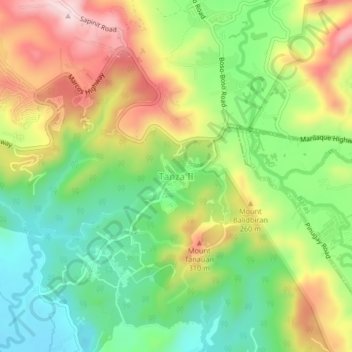 Tanza Ⅱ topographic map, elevation, terrain