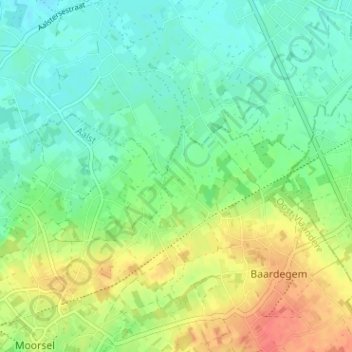 Eerdegem topographic map, elevation, terrain