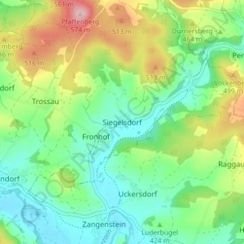 Siegelsdorf topographic map, elevation, terrain