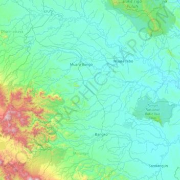 Pelepat topographic map, elevation, terrain