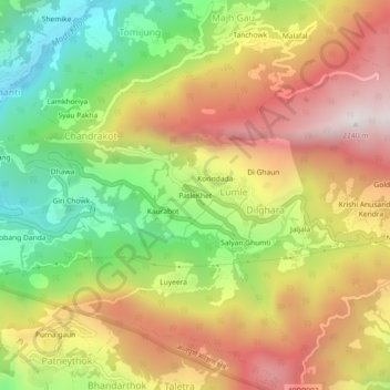 PatleKhet topographic map, elevation, terrain