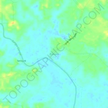 Bakau topographic map, elevation, terrain