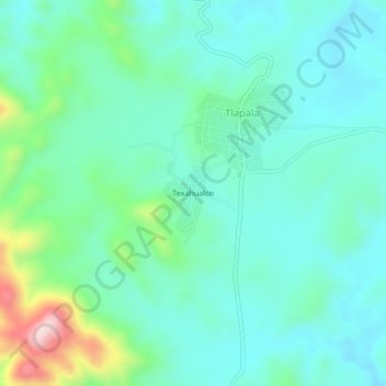 Texahualco topographic map, elevation, terrain