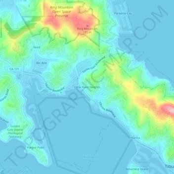 Little Reed Heights topographic map, elevation, terrain