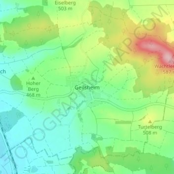 Geilsheim topographic map, elevation, terrain