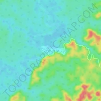 Puerto Meluk topographic map, elevation, terrain