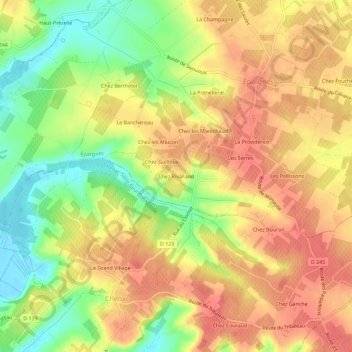 Chez Rivalland topographic map, elevation, terrain