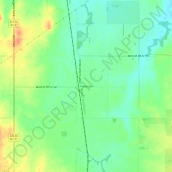 Peterton topographic map, elevation, terrain