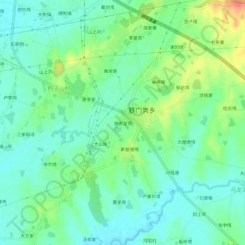 胡志龙塆 topographic map, elevation, terrain