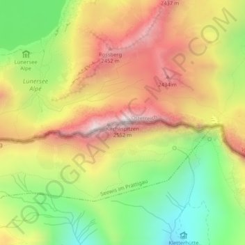 Kirchlispitzen topographic map, elevation, terrain