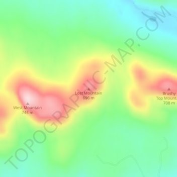 Lost Mountain topographic map, elevation, terrain