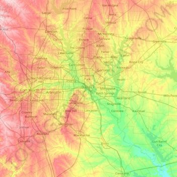 Dallas County topographic map, elevation, terrain