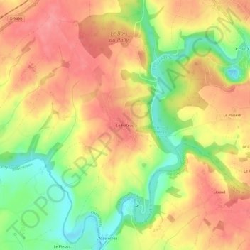 Le Fuiteau topographic map, elevation, terrain