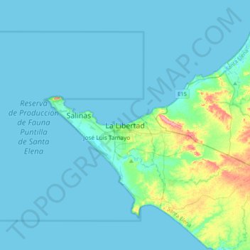 La Libertad topographic map, elevation, terrain