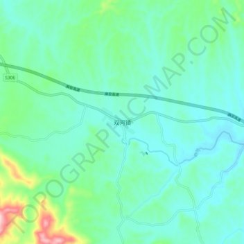 双河镇 topographic map, elevation, terrain