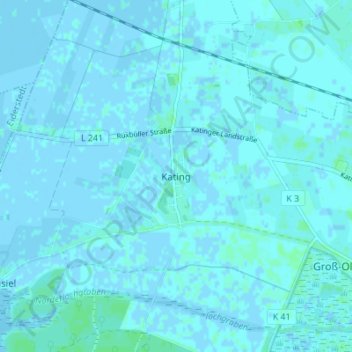 Kating topographic map, elevation, terrain