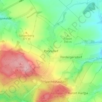 Pohrsdorf topographic map, elevation, terrain