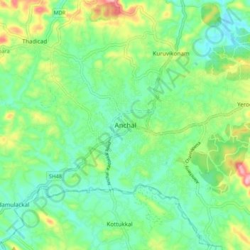 Anchal topographic map, elevation, terrain