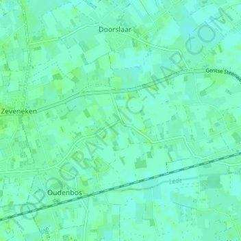 Hoekheed topographic map, elevation, terrain