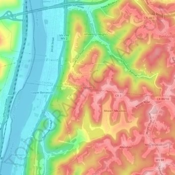 Mozart topographic map, elevation, terrain
