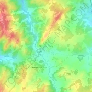 Aldeia da Ponte topographic map, elevation, terrain