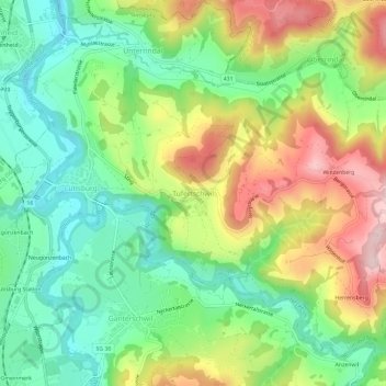 Tufertschwil topographic map, elevation, terrain