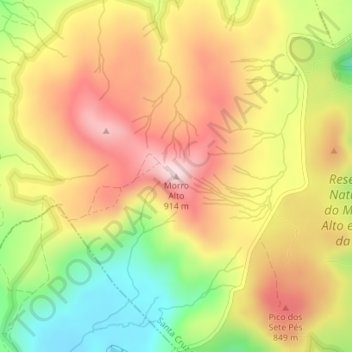 Morro Alto topographic map, elevation, terrain