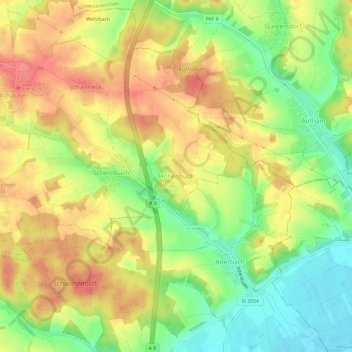 Hohenbuch topographic map, elevation, terrain