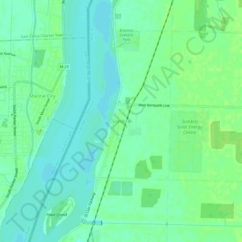 Sombra topographic map, elevation, terrain